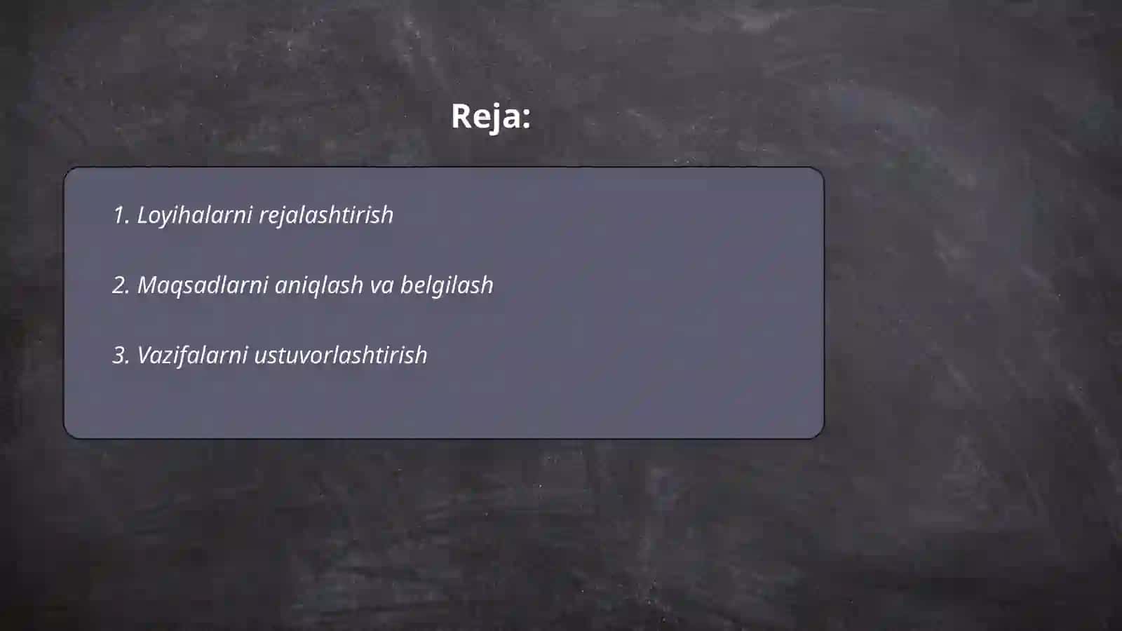 Loyihalarni vaqtini boshqarish 2