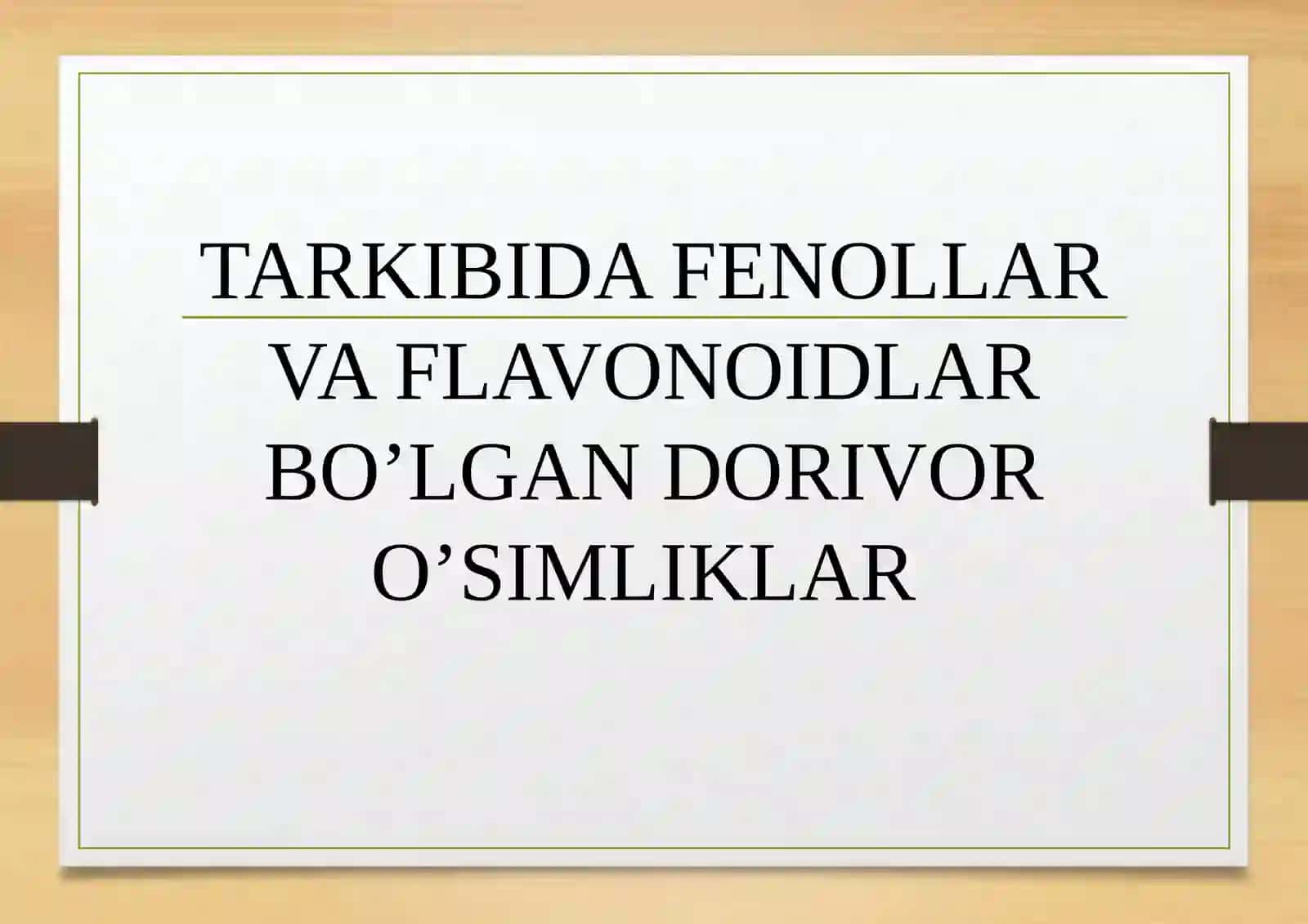 DORIVOR O'SIMLIKLAR TAQDIMOTI 2