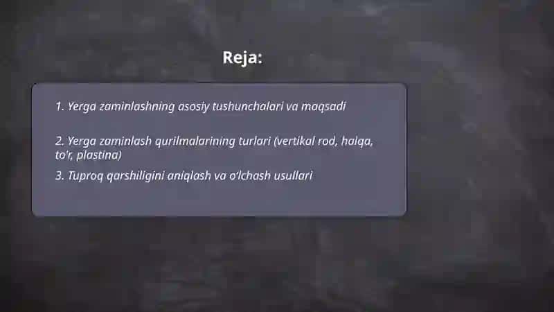 Yerga zaminlash qurilmalari 2