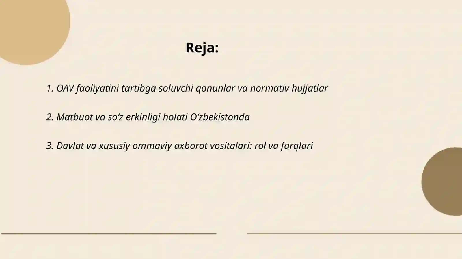 OAV faoliyatini tartibga soluvchi qonunlar va normativ hujjatlar 2