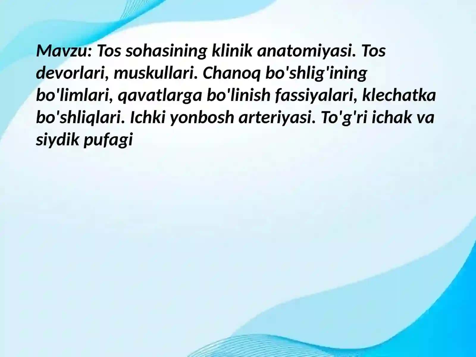 Klinik anatomiyani o'rganish 2