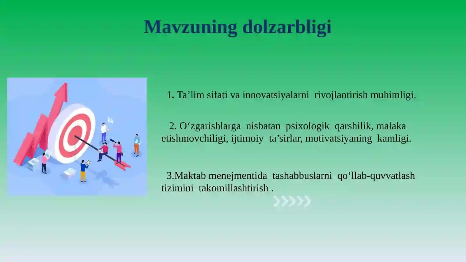 MAKTABDA O‘ZGARISHGA NISBATAN INDIVIDUAL TO‘SIQLARNI BARTARAF ETISH 2