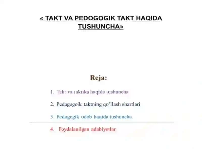 Takt va pedagogik takt haqida tushuncha 2