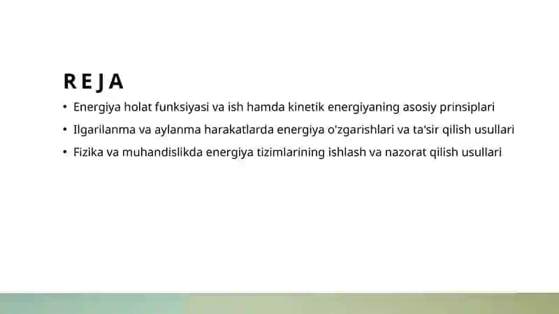 Energiya Holat Funksiyasi 2