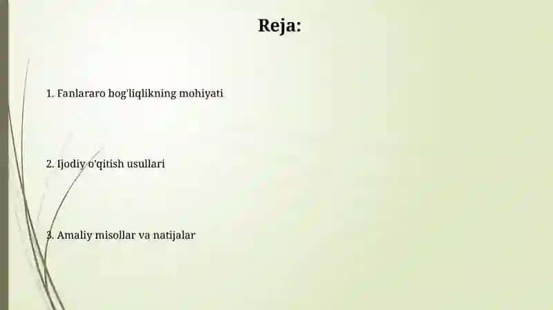 Fanlararo bog'liqlik va kreativ o'qitish 2