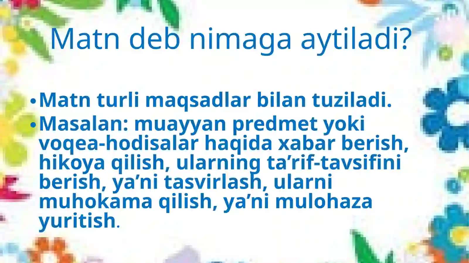 Matn vauning turlari tahlili 2