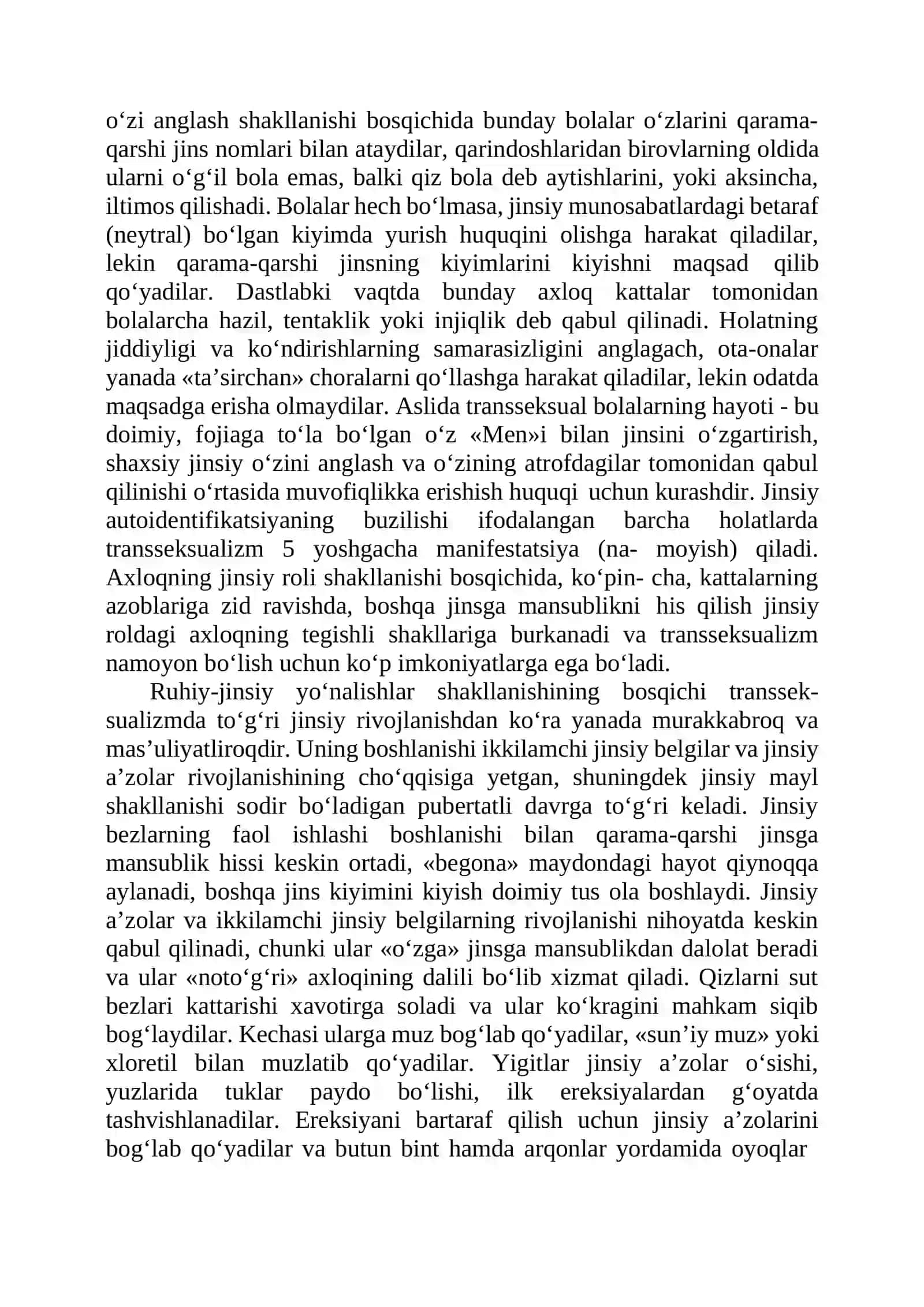 Ruhiy-jinsiy rivojlanish deviatsiyasi 2
