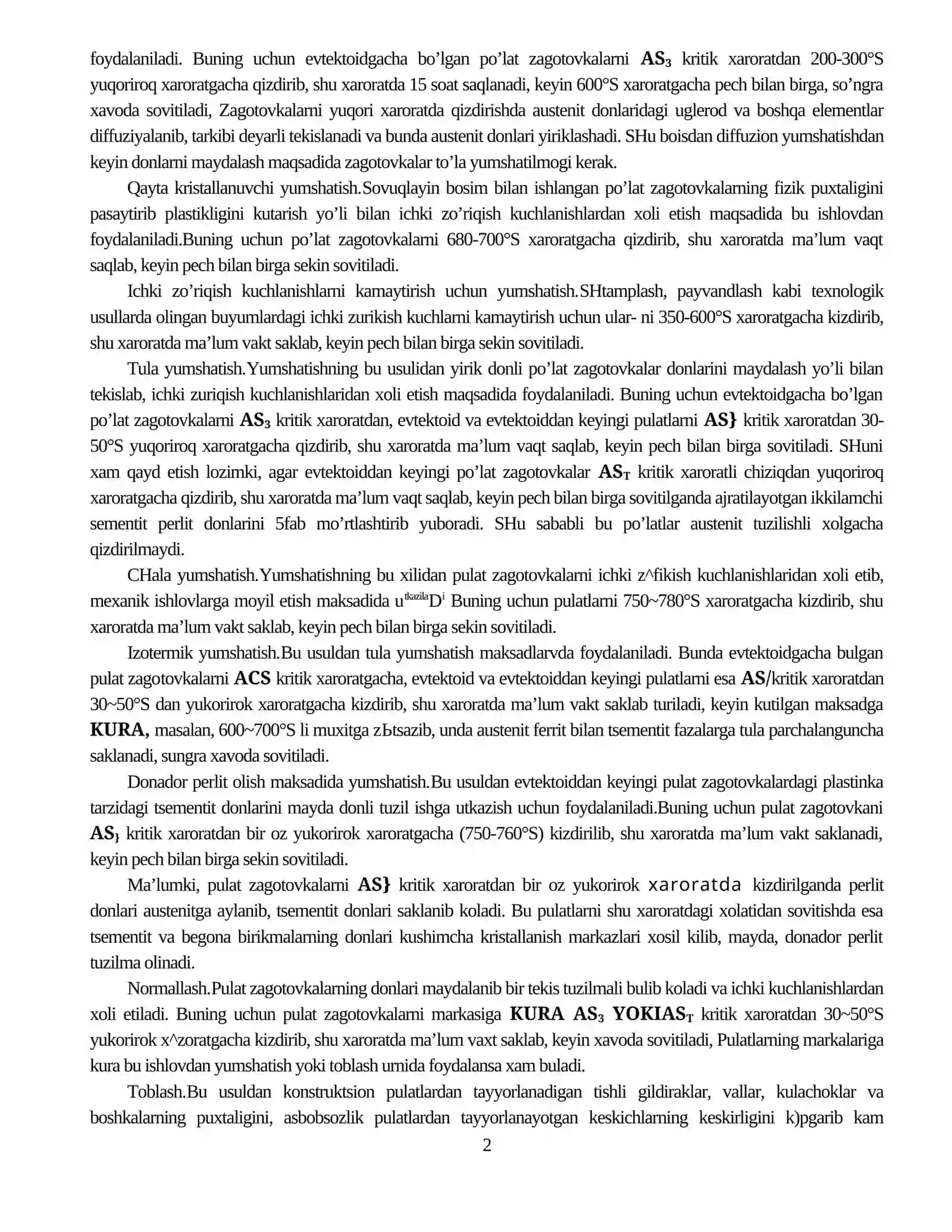 Po’latning termik ishlash turi 2