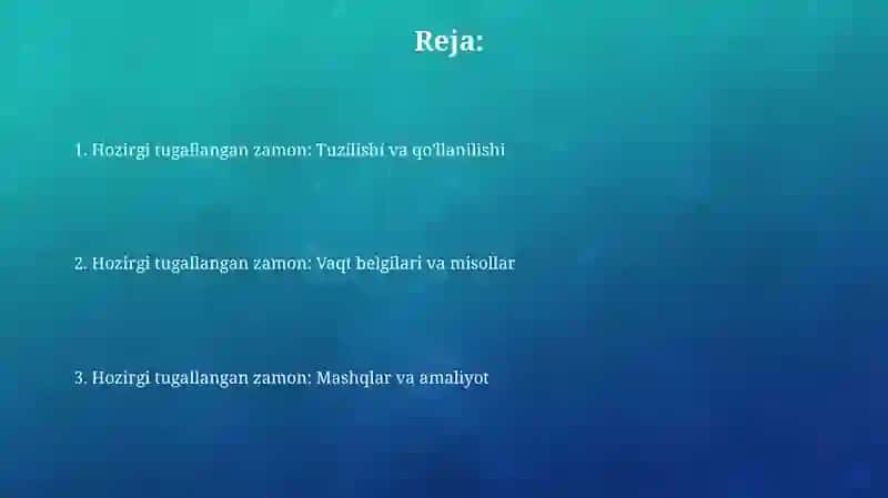 Present Perfect Tense 2