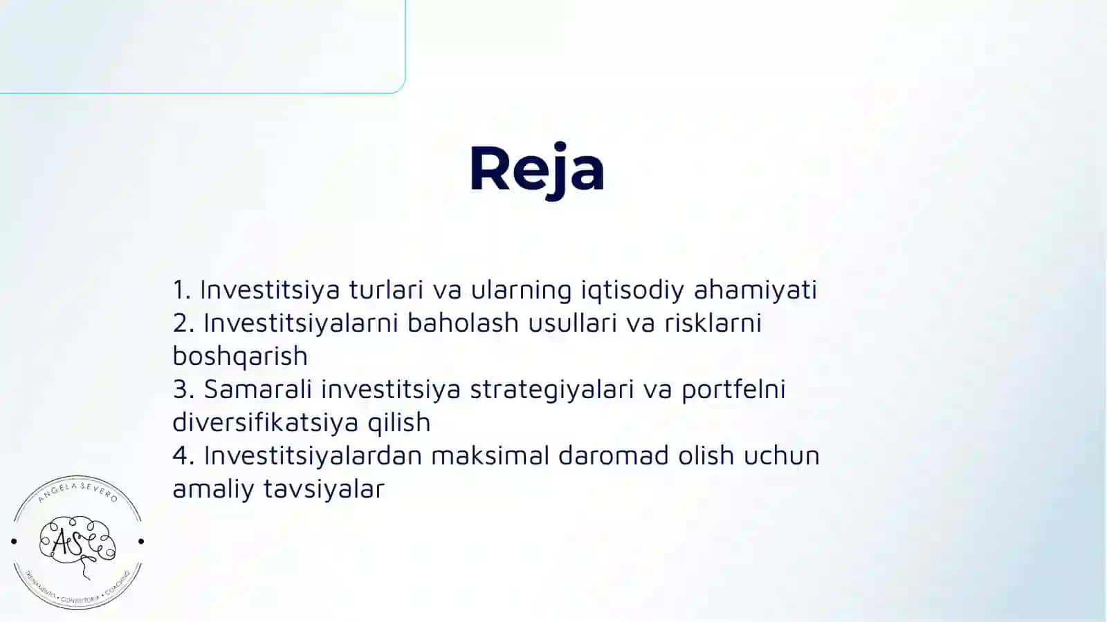 Investitsiyalar va Ulardan Samarali Foydalanish 2