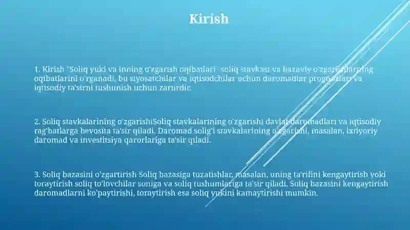 Soliq Yuki Va Inning O’Zgarish Oqibatlari 2