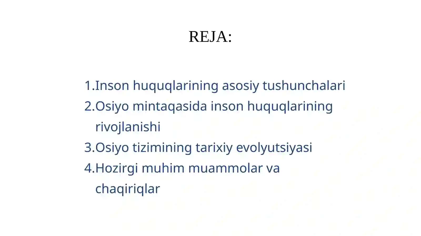 INSON HUQUQLARI OSIYO TIZIMINING RIVOJLANISH ISTIQBOLLARI 2