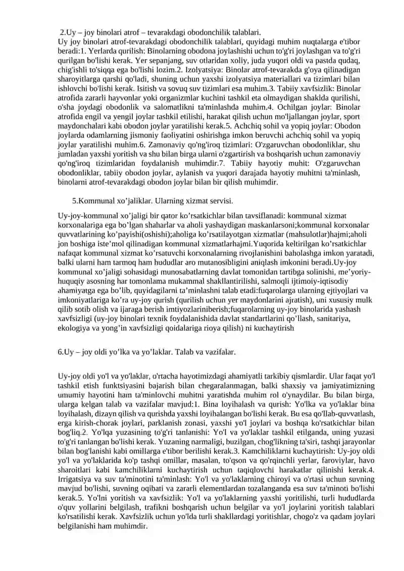 Uy joy binolari va muxandislik tarmoqlarning eskirishi 2
