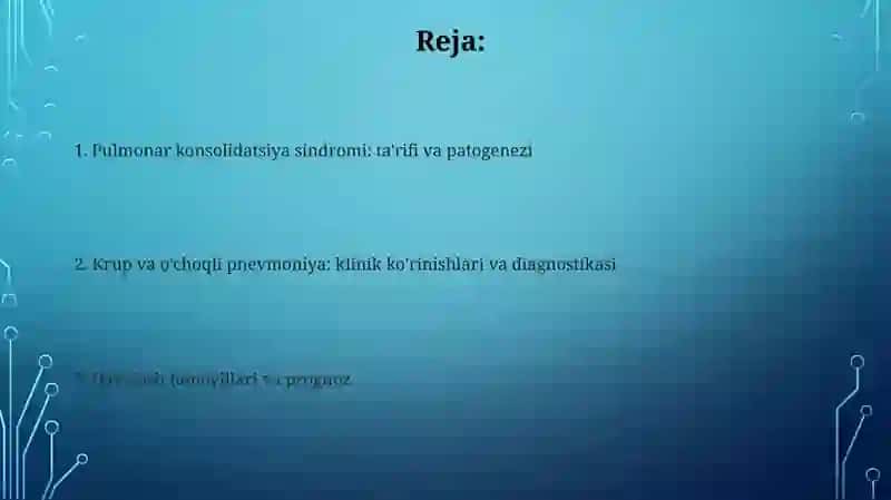 O'pka to'qimasini zichlashish sindromi 2