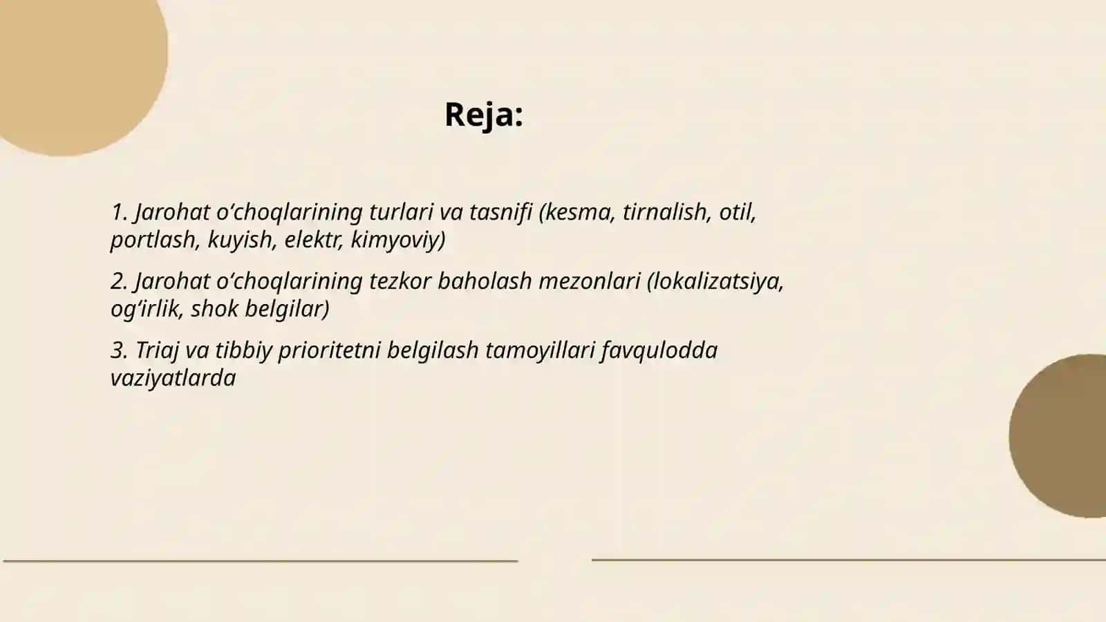 Favqulotda vaziyatlarda vujudga keluvchi jarohatlanish oʻchoqlarining tibbiy taktik tavsifi 2