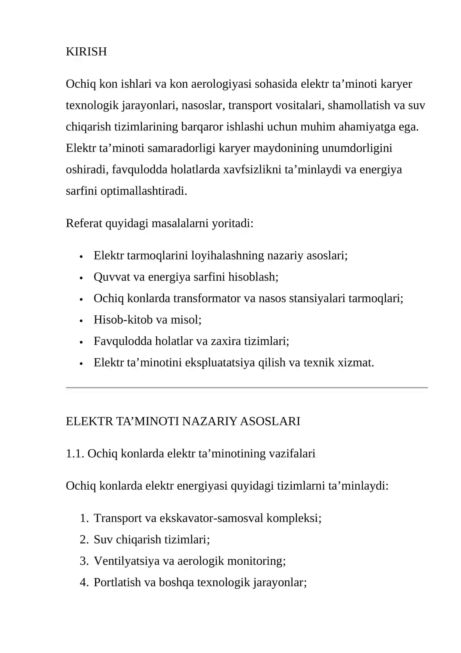 ELEKTR TA’MINOTI NAZARIY ASOSLARI 2