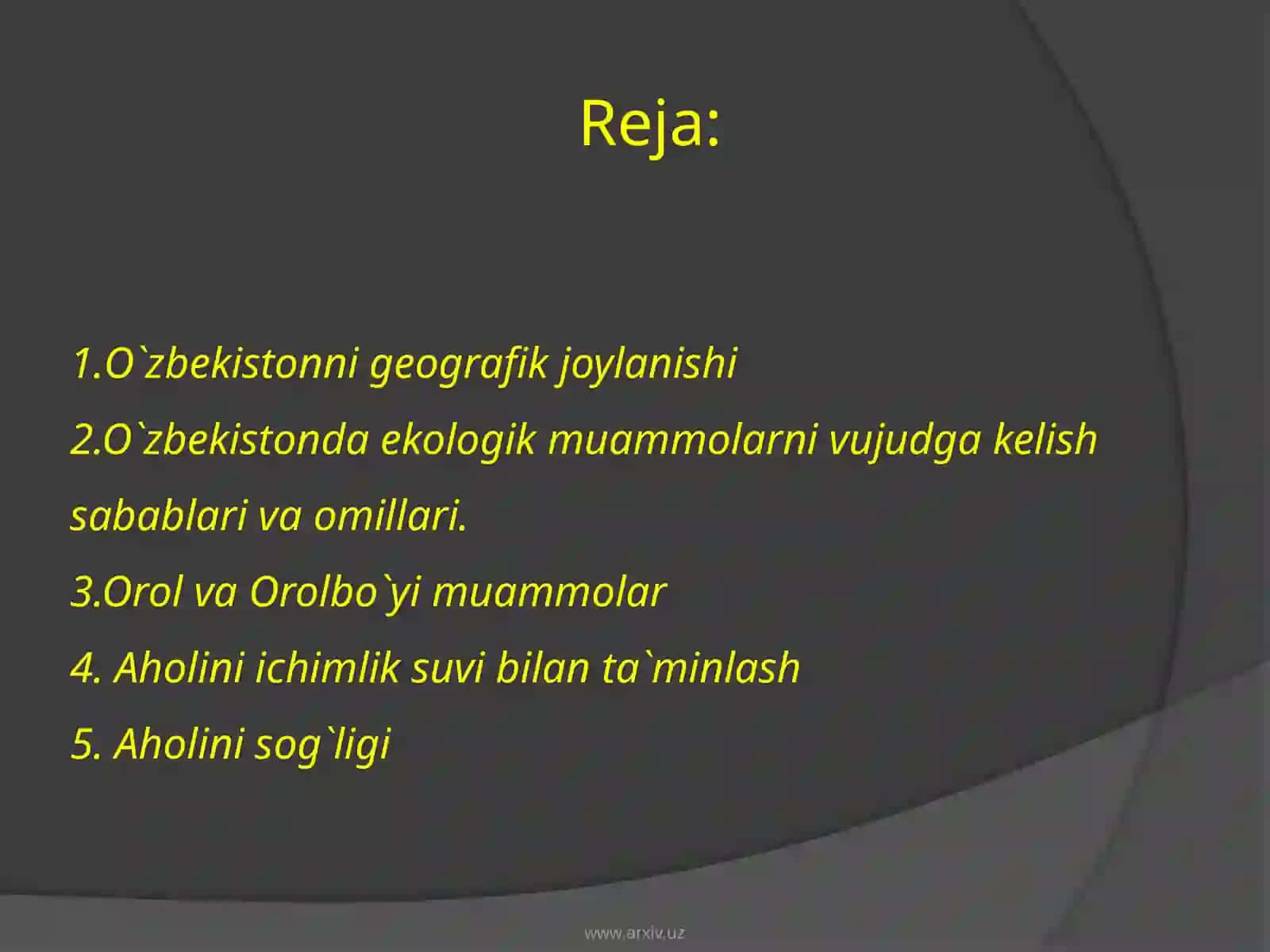 O`zbekiston tabiatini muhofaza qilish 2