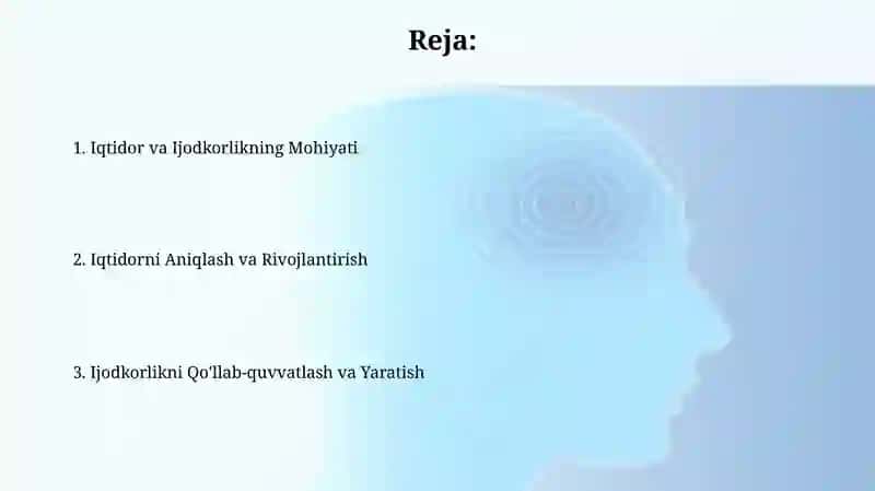 Iqtidor va kireativlik 2