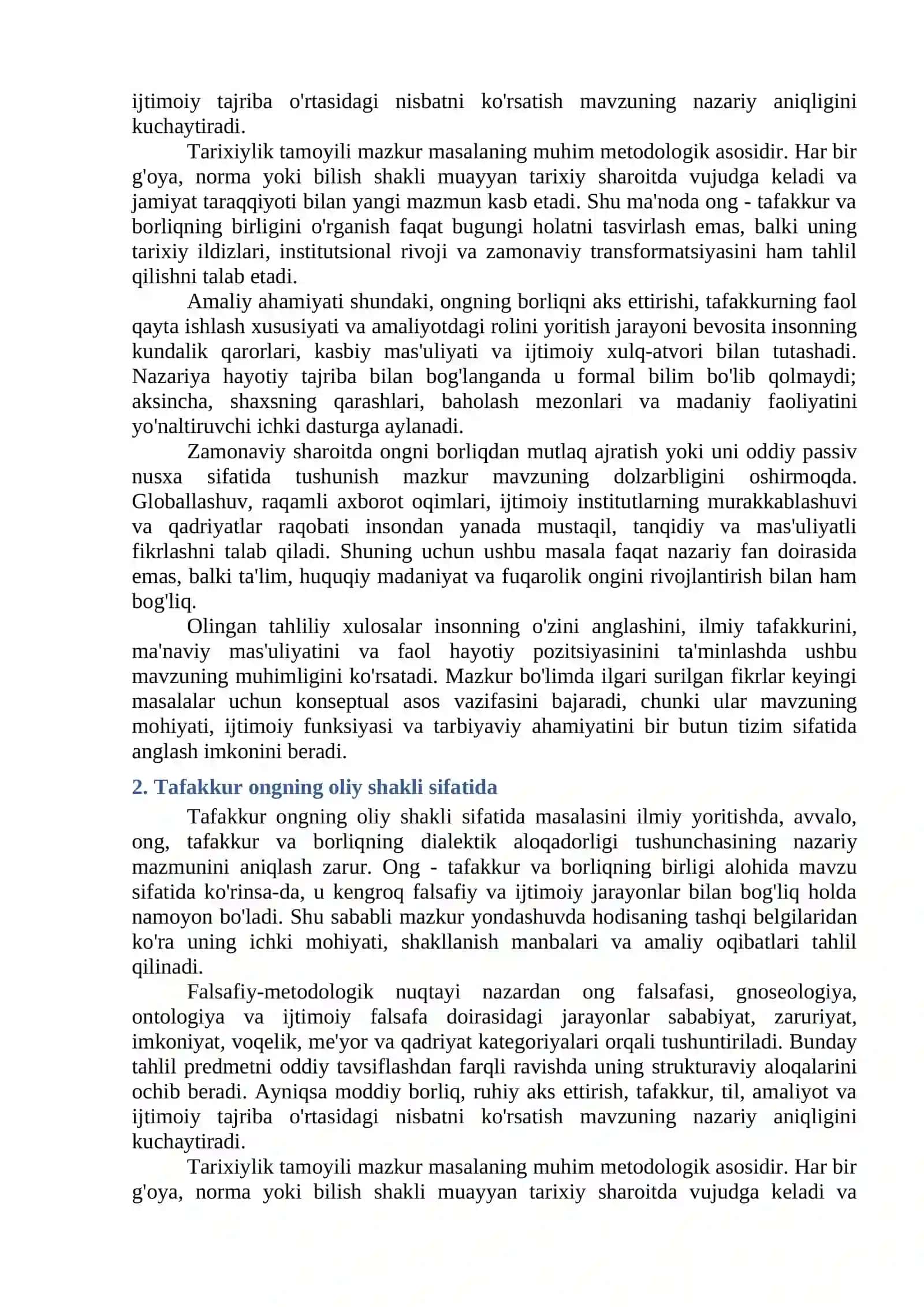 Ong - Tafakkur va Borliqning Birligi 2
