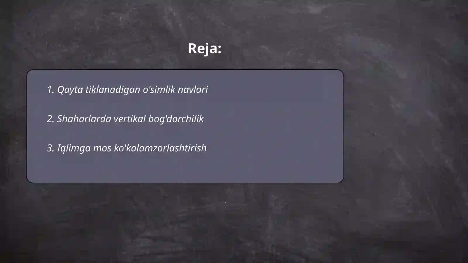 Qayta tiklanadigan o'simlik navlari 2