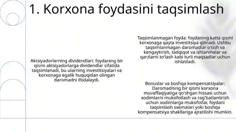 Korxona Foydasining Taqsimlanishi Va Ishlatilishi 2