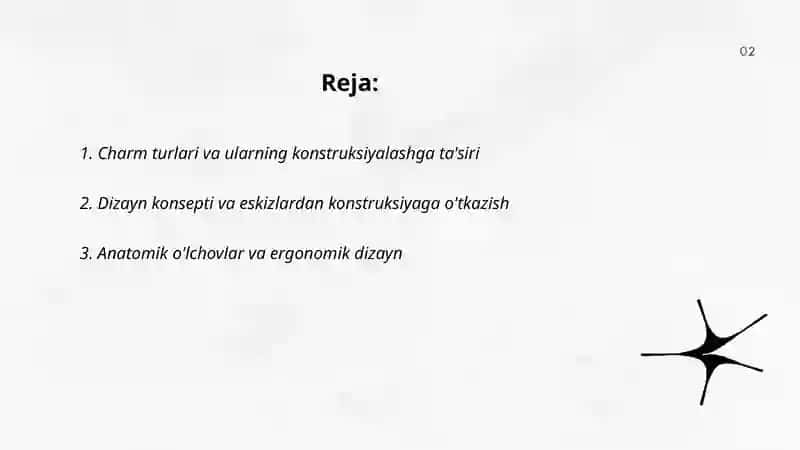 Charmdan tikuv buyumlarni konstruksiyalash 2
