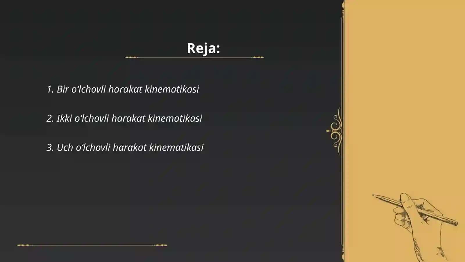 Harakatlar kinomatikasiga doir masalalar 2