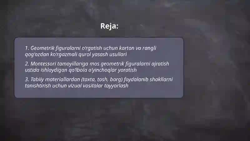 Geometrik figuralarni farqlash 2