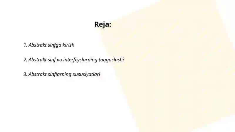 Abstrakt sinfga kirish 2
