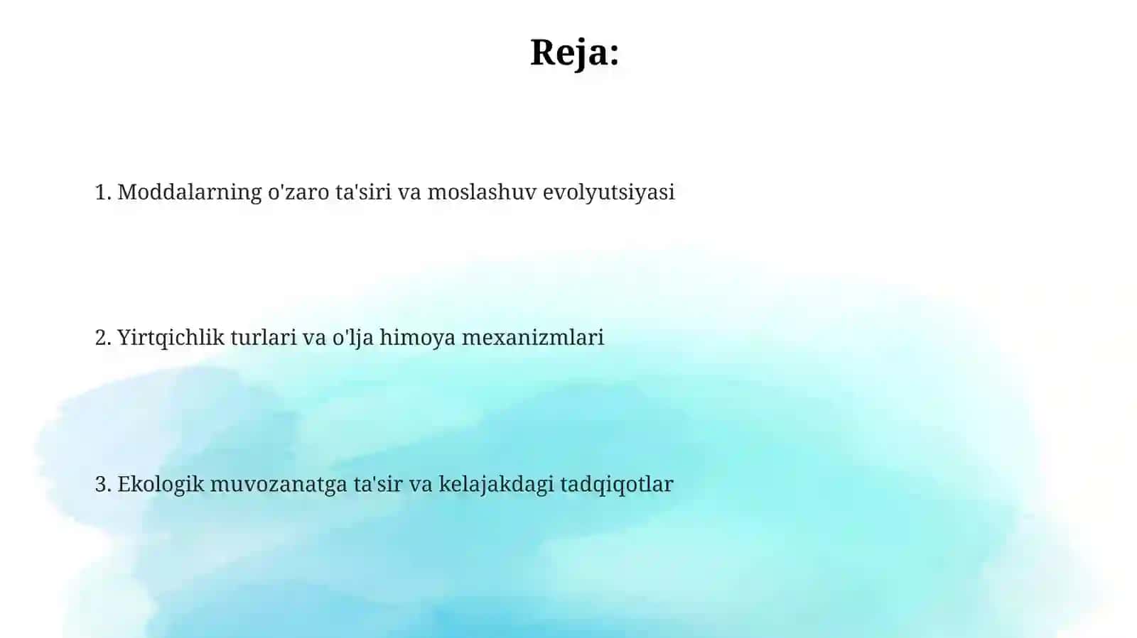 Moddalarning o'zarota'siri va ekologik ahamiyati 2