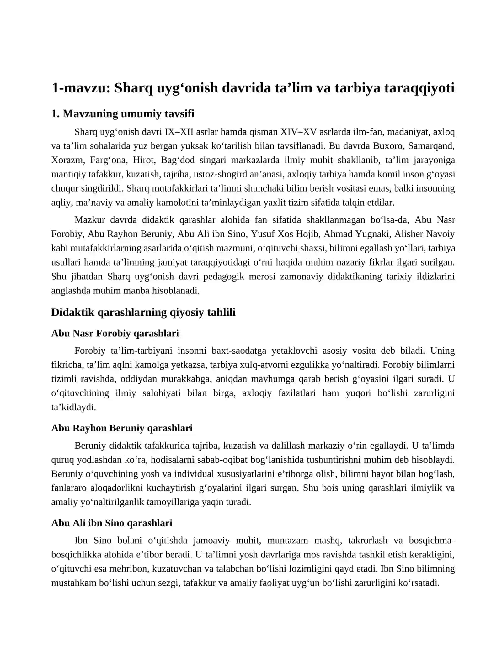 Sharq Uyg‘onish Davrida Ta’lim va Tarbiya 2