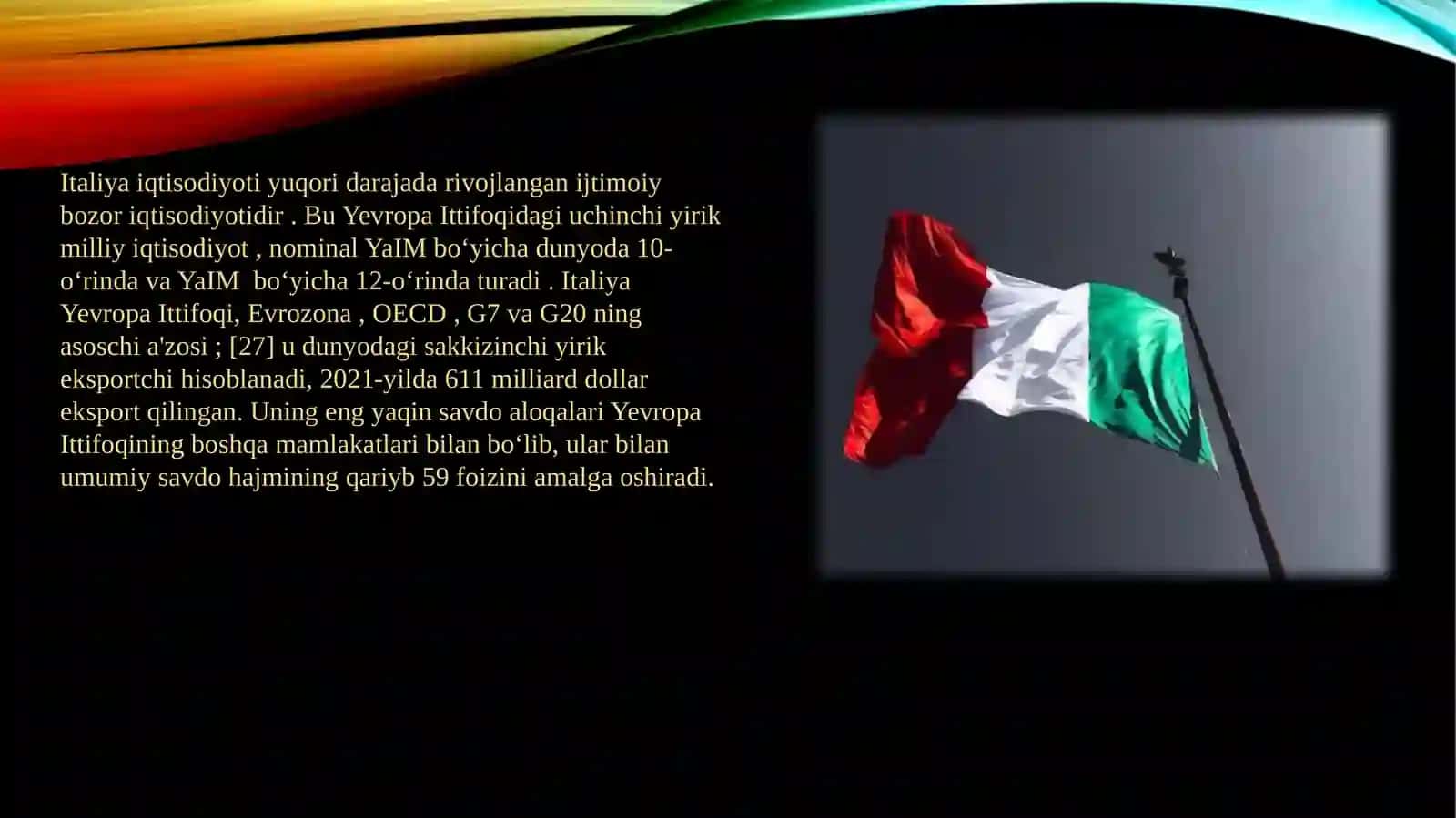 Italiyaning makroiqtisodiy korsatkichlari 2