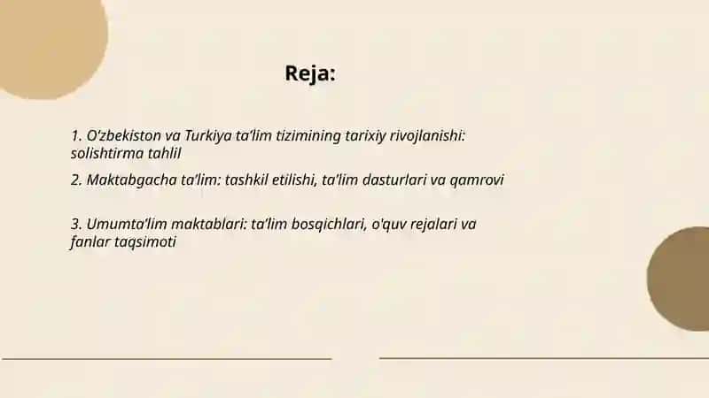 Oʻzbekiston va Turkiya taʼlim tizimining qiyosiy tahlili 2