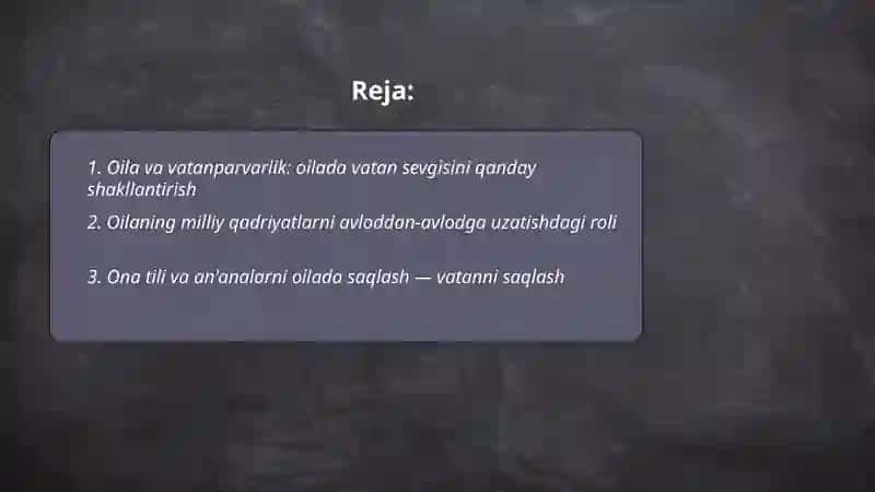 Oilа-vatаn ichrа vаtаn 2