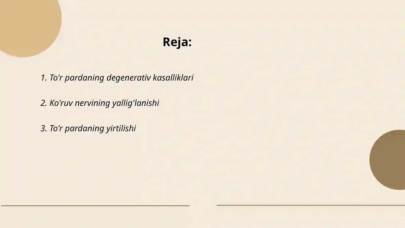 To'r parda va ko'ruv nervining kasalliklari 2