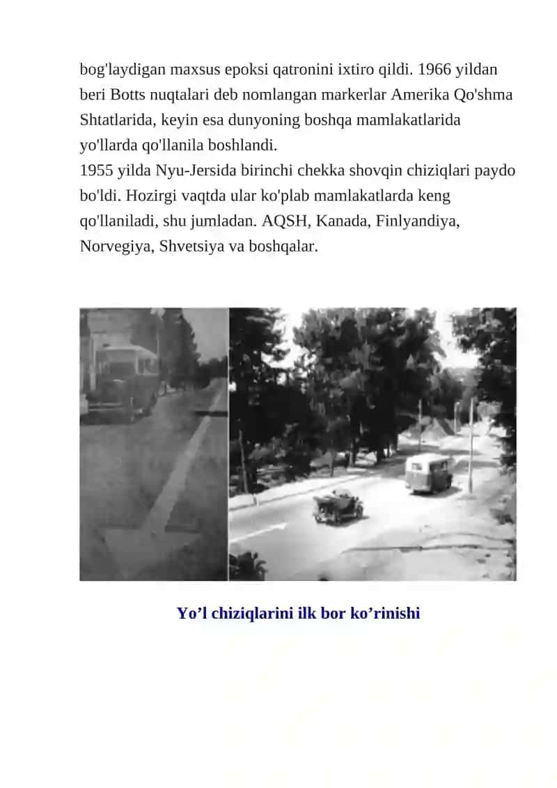 2026 Yo'l chiziqlari haqida Referat 2