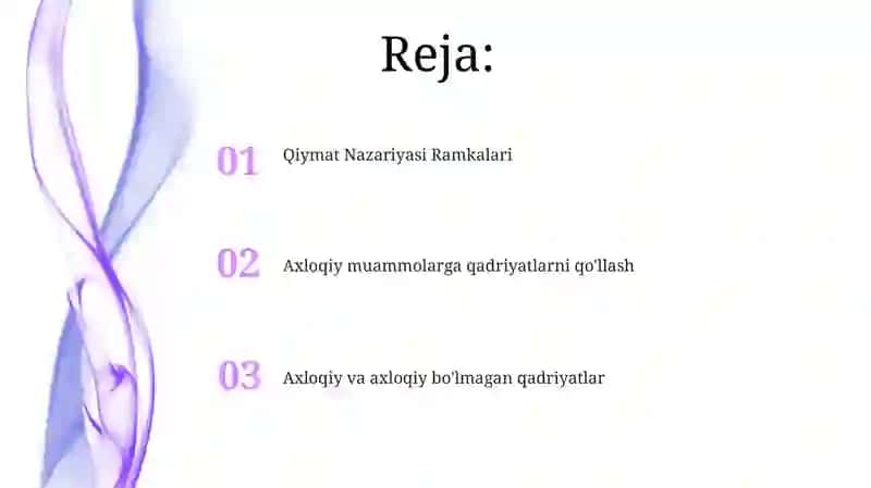 Qiymat Nazariyasi Ramkalari 2