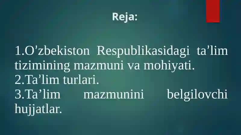 Ta’limmazmuni.Davlatta’limstandarti 2