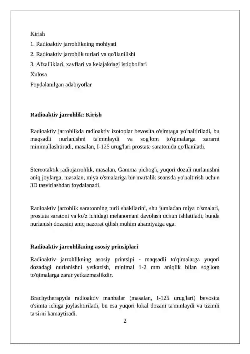 Radioaktiv jarrohlik 2