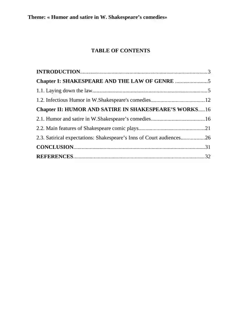 Humor and satire in W. Shakespeare’s comedies 2