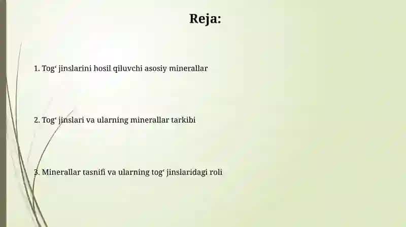 Tog' jinslarini hosil qiluvchi asosiyminerallar 2