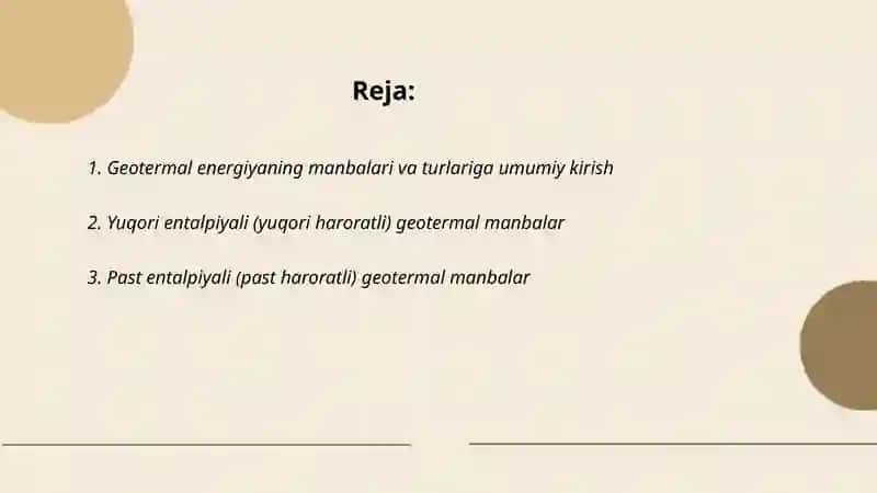 Geotermal energiya manbalari va turlari 2