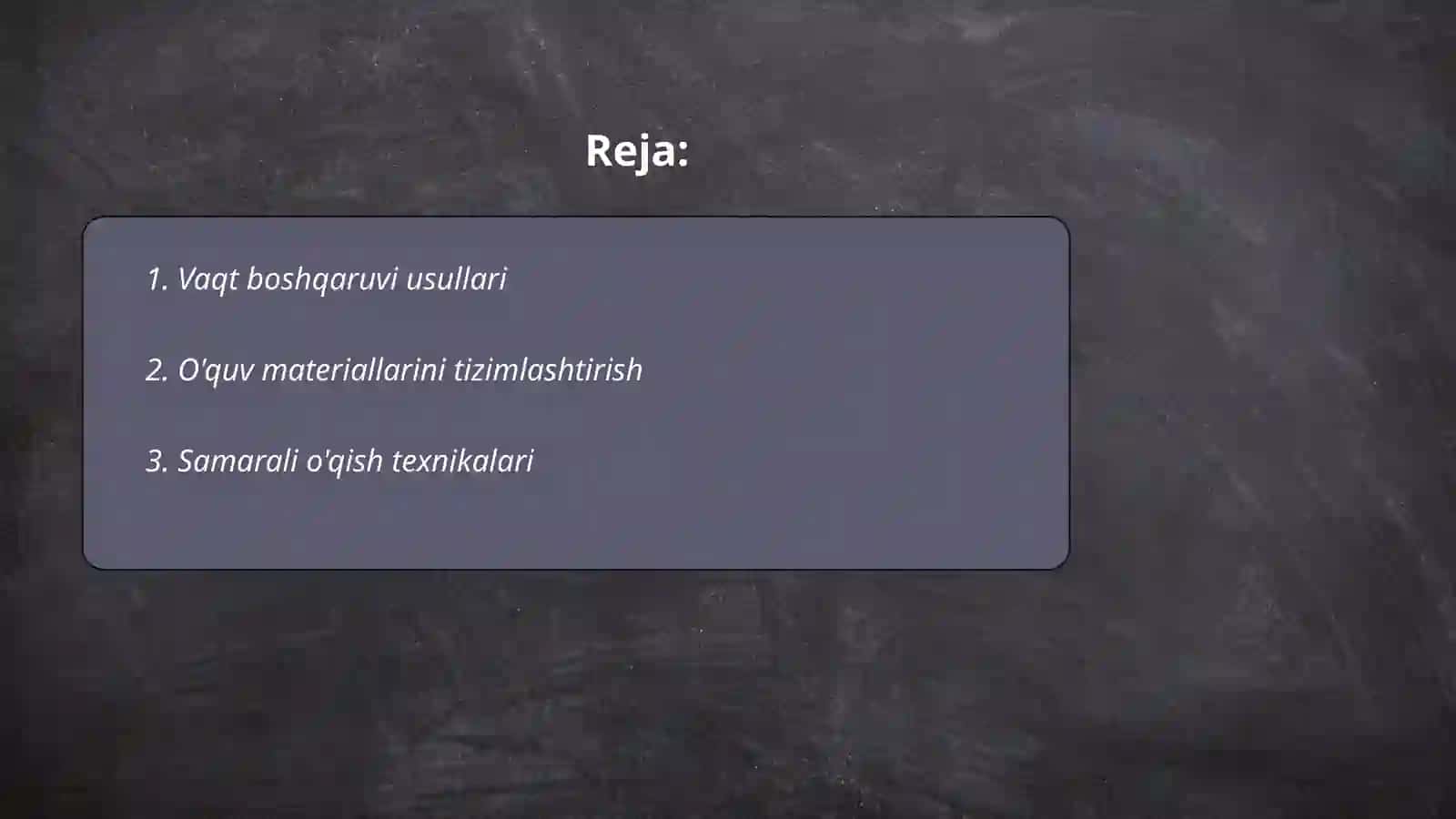 O'quv materiallarini tizimlashtirish 2