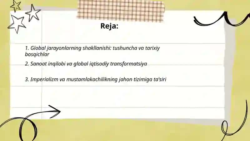 Global jarayonlarning shakllanish tarixi 2
