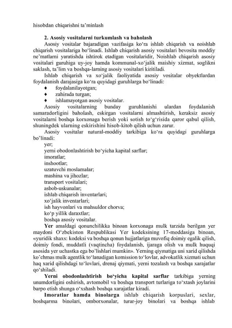 ASOSIY VOSITALAR VA NOMODDIY AKTIVLAR HISOBI 2