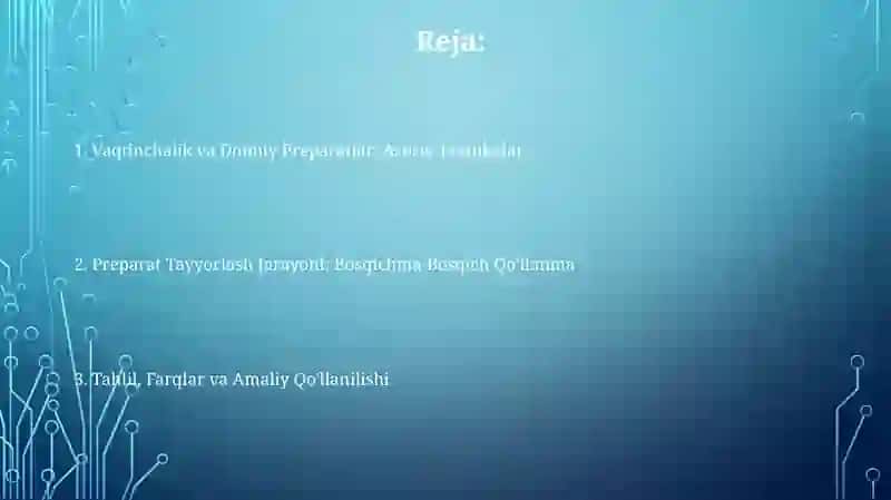Vaqtinchalik va Doimiy Preparatlar 2