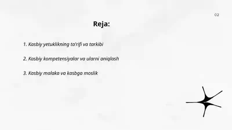 Shaxsning kasbiy yetukligi 2