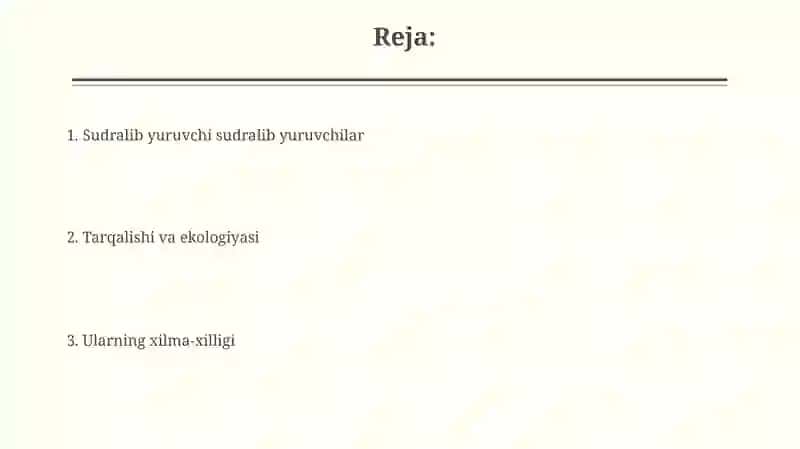 Sudralib yuruvchilar(reptiliyalar) 2