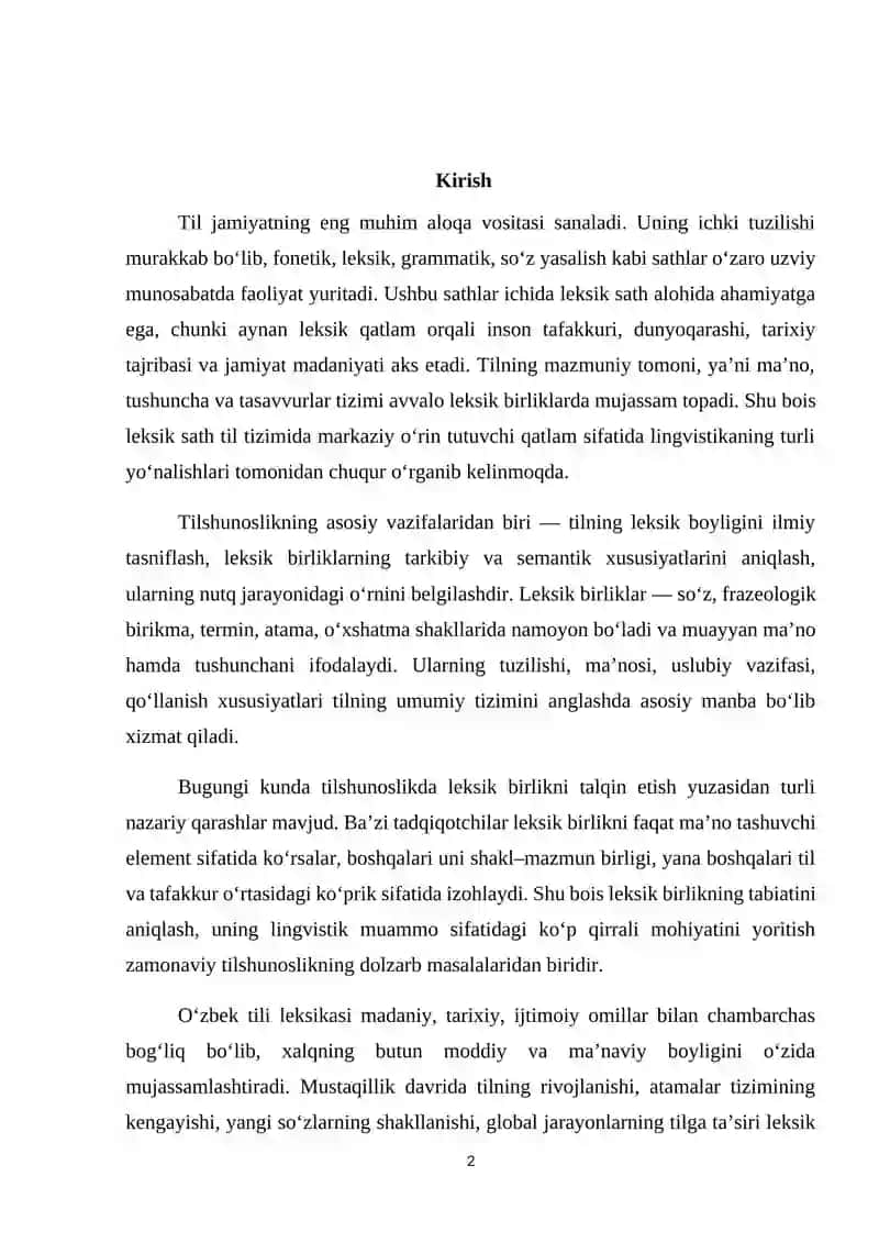 LEKSIK SATH VA UNING BIRLIGI LINGVISTIK MUAMMO SIFATIDA 2