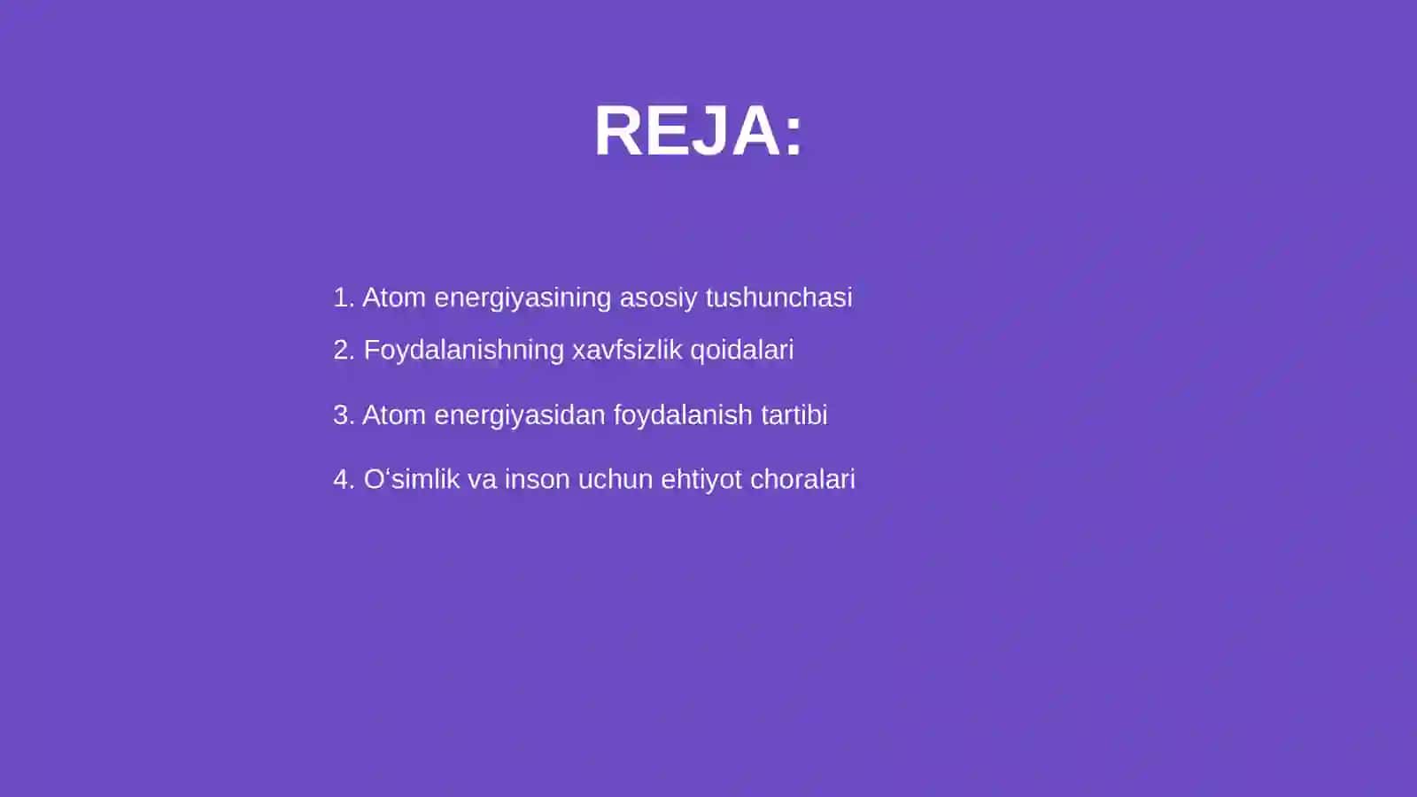 Atom energigiyasining foydalanish qoidalari 2